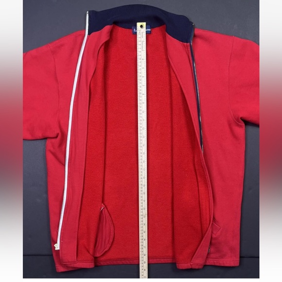 Polo Ralph Lauren Red Fleece Zip Up Jacket - Small - Long Sleeve - Picture 7 of 9